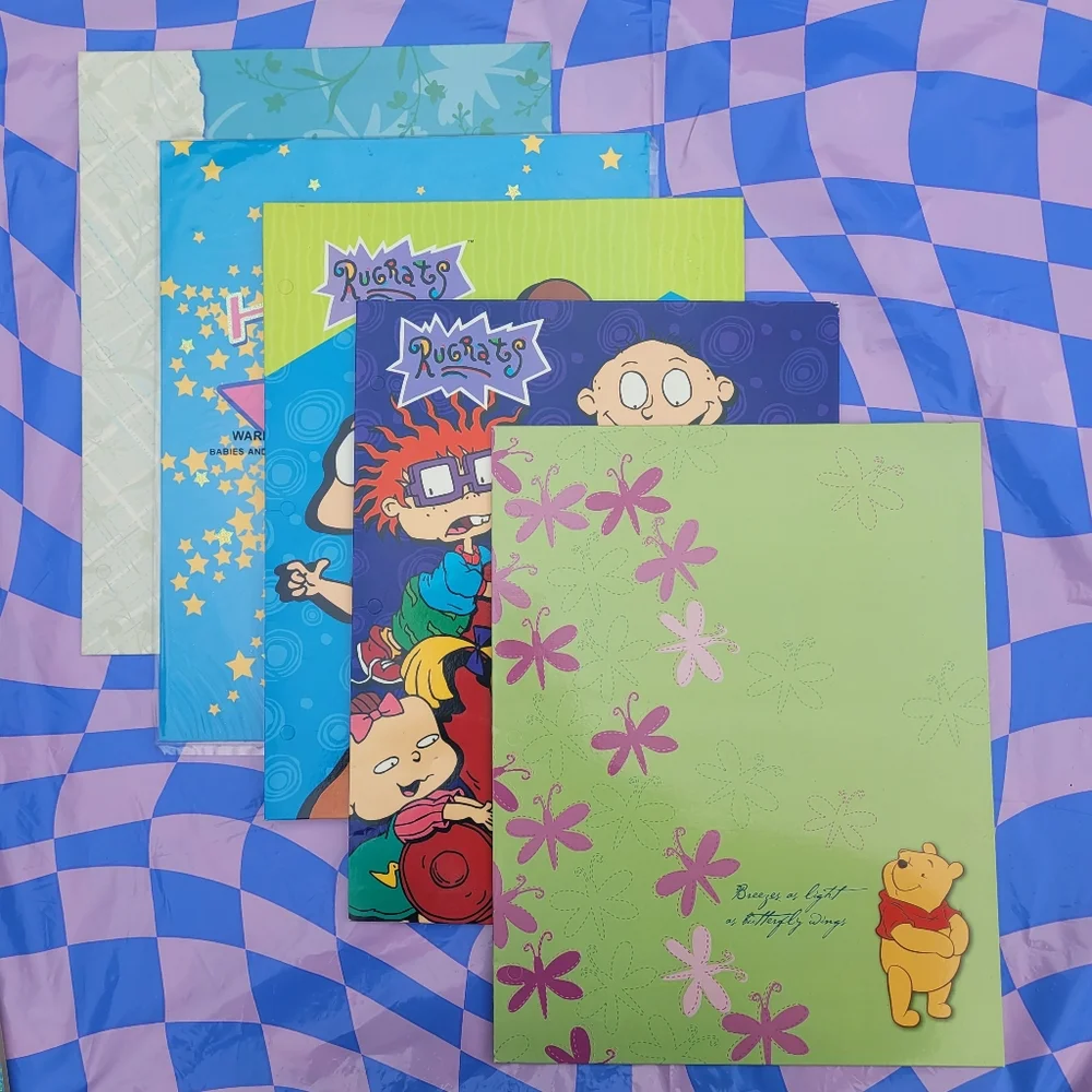 Y2K Unpunched Folder Bundle Ft. The Rugrats, Winnie the Pooh & Hello Kitty